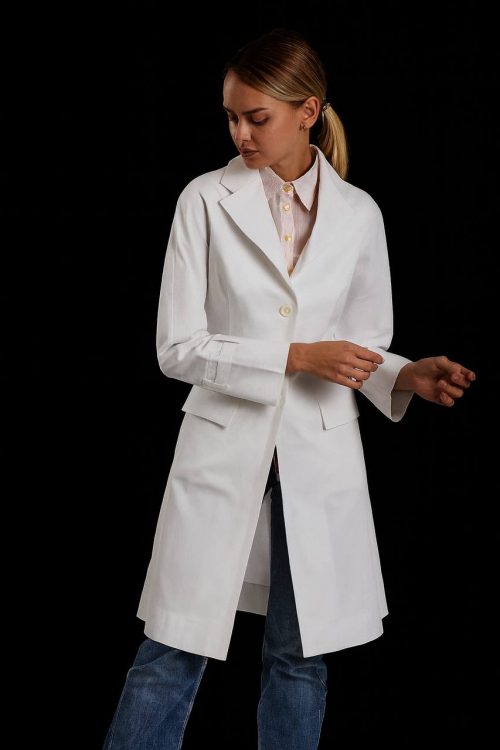 Le Tailleur – Camice Sartoriale Donna con Collo Rever e Dettagli in Gros-Grain