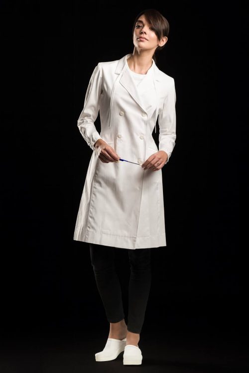 Ufficiale Bianco – Camice doppiopetto da donna elegante Made in Italy | Prima Eleganza